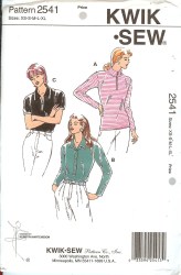 2541 KWIK SEW  KNIT PULLOVER SS-LS TOPS PATTERN XS-XL UNCUT